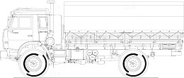 大卡车矢量线描卡车货车