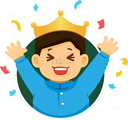阳光男孩带着皇冠庆祝生日