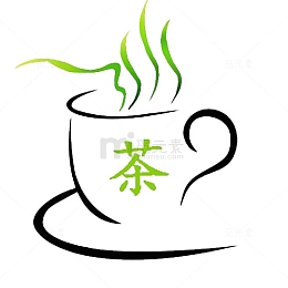 冒着热气的一杯茶简笔画