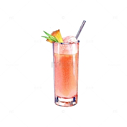 手绘卡通西瓜汁饮料