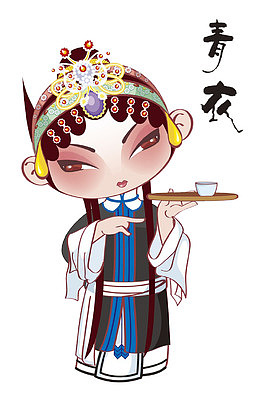 奉茶青衣素材非凡图库素材