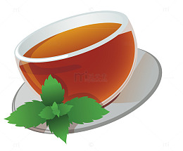 手绘茶碗碟子凉茶