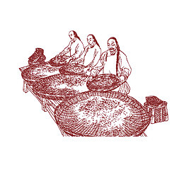 茶叶中国风插画