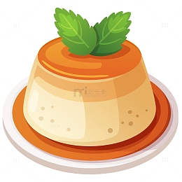 薄荷布丁矢量插画