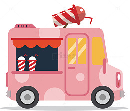 粉红色下午茶餐车