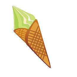 绿色抹茶装饰冰淇淋