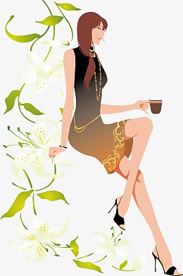 美女下午茶素材_美女下午茶png图片下载_觅元素