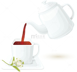 洁白的下午茶茶具