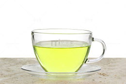 一杯热龙井茶摄影