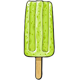 抹茶雪糕矢量插画