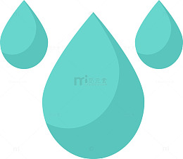 蓝色矢量水滴素材图