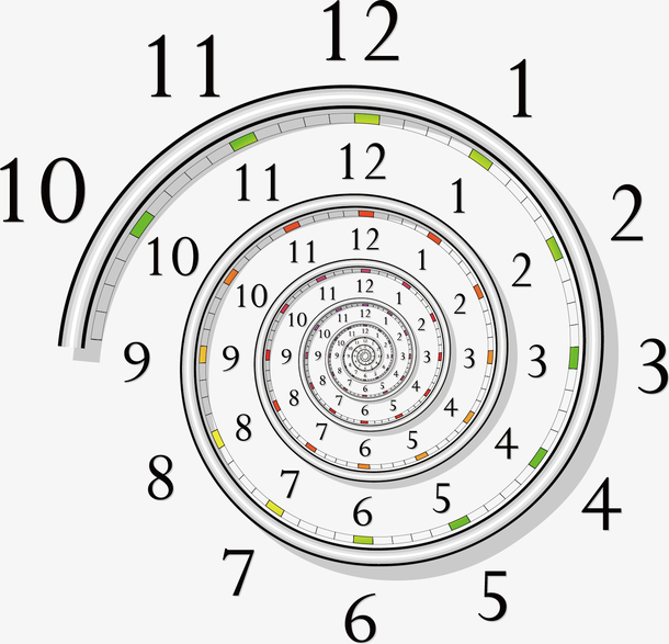 矢量图水彩卡通数字轮回