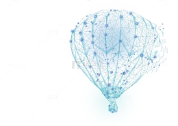 热气球高科技点线面线条