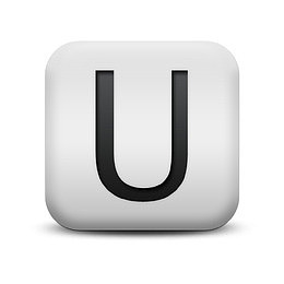 磨砂白广场图标字母数字信UU字