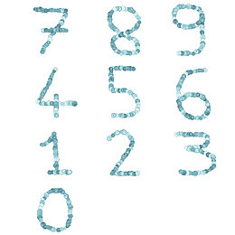 蓝色圆点手绘数字