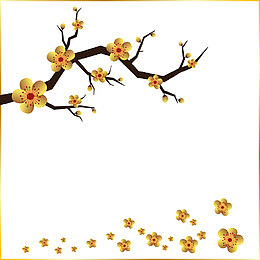 金色梅花免抠下载