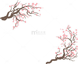 手绘樱花梅花装饰