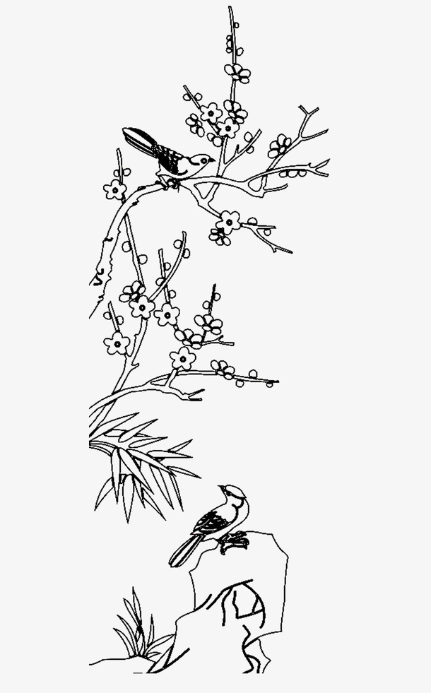梅花的树枝简笔画图片