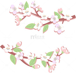 卡通手绘樱花梅花装饰