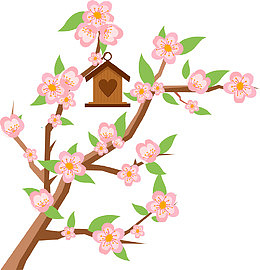卡通手绘樱花梅花装饰