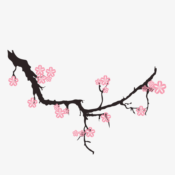 手绘卡通粉色梅花