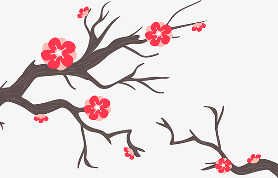 卡通手绘梅花花朵装饰