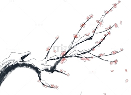 手绘中国风装饰梅花素材