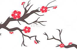 卡通手绘梅花花朵装饰