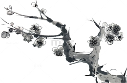 水墨风格梅花