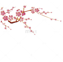 一支梅花漂浮素材