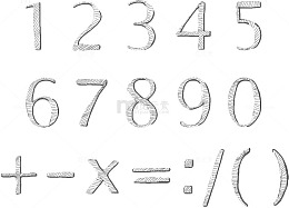 手绘白色数字