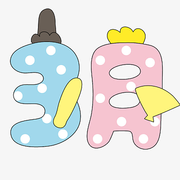 创意卡通彩色3月图案