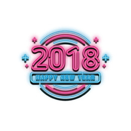 今年年份圆形霓虹灯灯牌