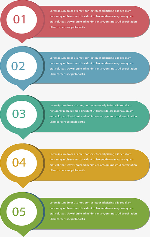 册aipng彩色折纸标签目录页aipng组合图形商务目录aipng矢量卡通数字