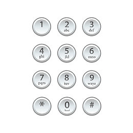 银色立体数字按键