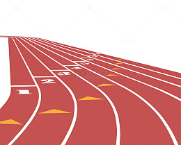 手绘红色跑道