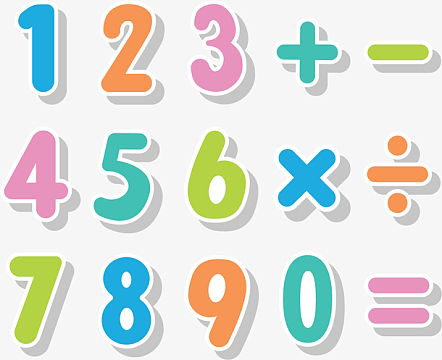 彩色卡通数字符号