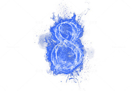 创意蓝色火焰数字8