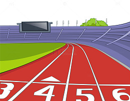 手绘运动场跑道