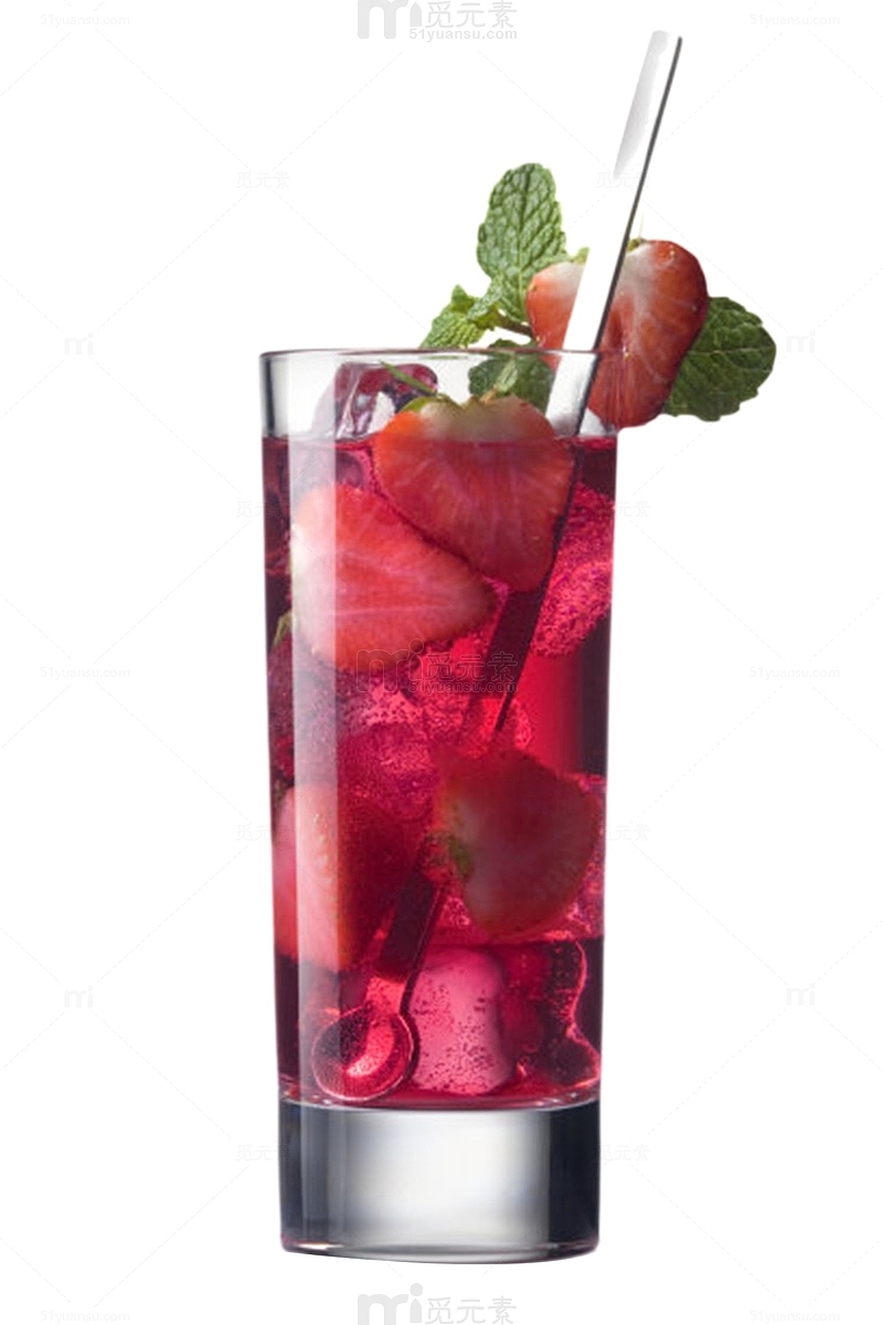 口感清新的新型健康草莓气泡水饮