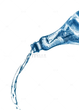 从塑料瓶里倒出来的蓝色苏打气泡