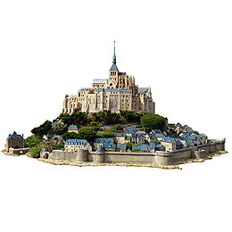 彩色复古装饰城池设计图