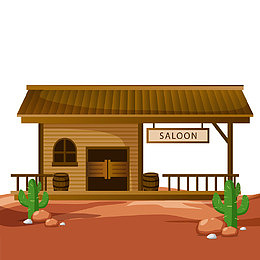 矢量西方房屋背景