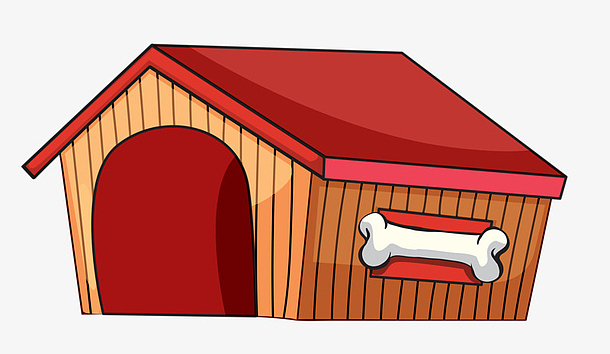 卡通红色房子