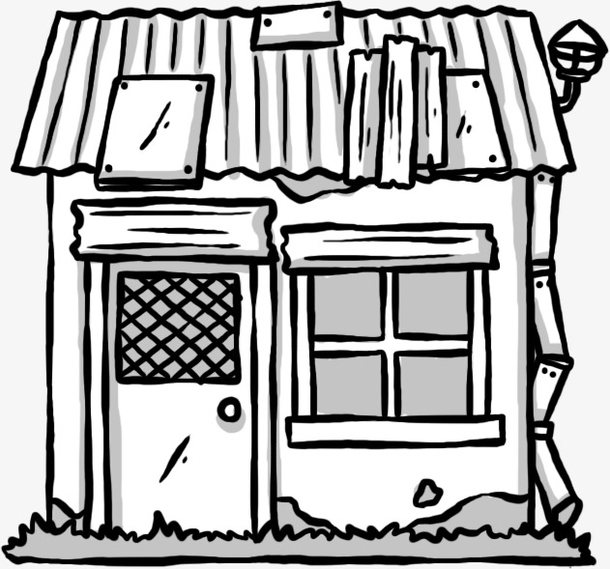 创意手绘穷人房子