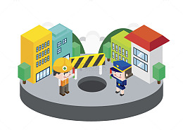 卡通安全施工免抠图
