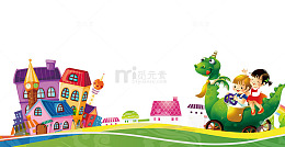 免抠卡通手绘游乐园玩耍的孩子