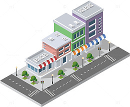 矢量图安静的街道