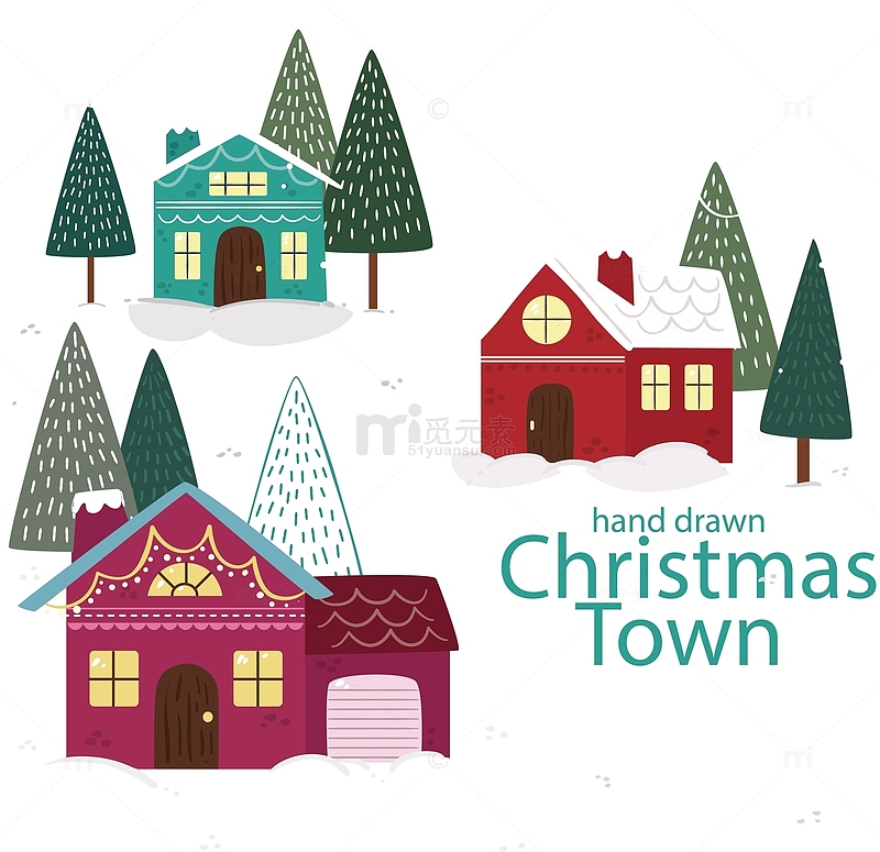 彩色房子圣诞小镇