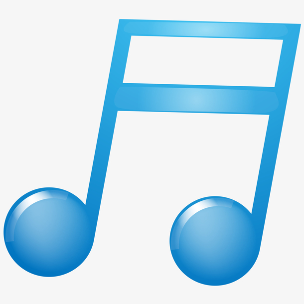 蓝色立体版的音乐符号